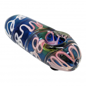 5" Gold Fumed Art Double Glass Hand Pipe [SG2940]